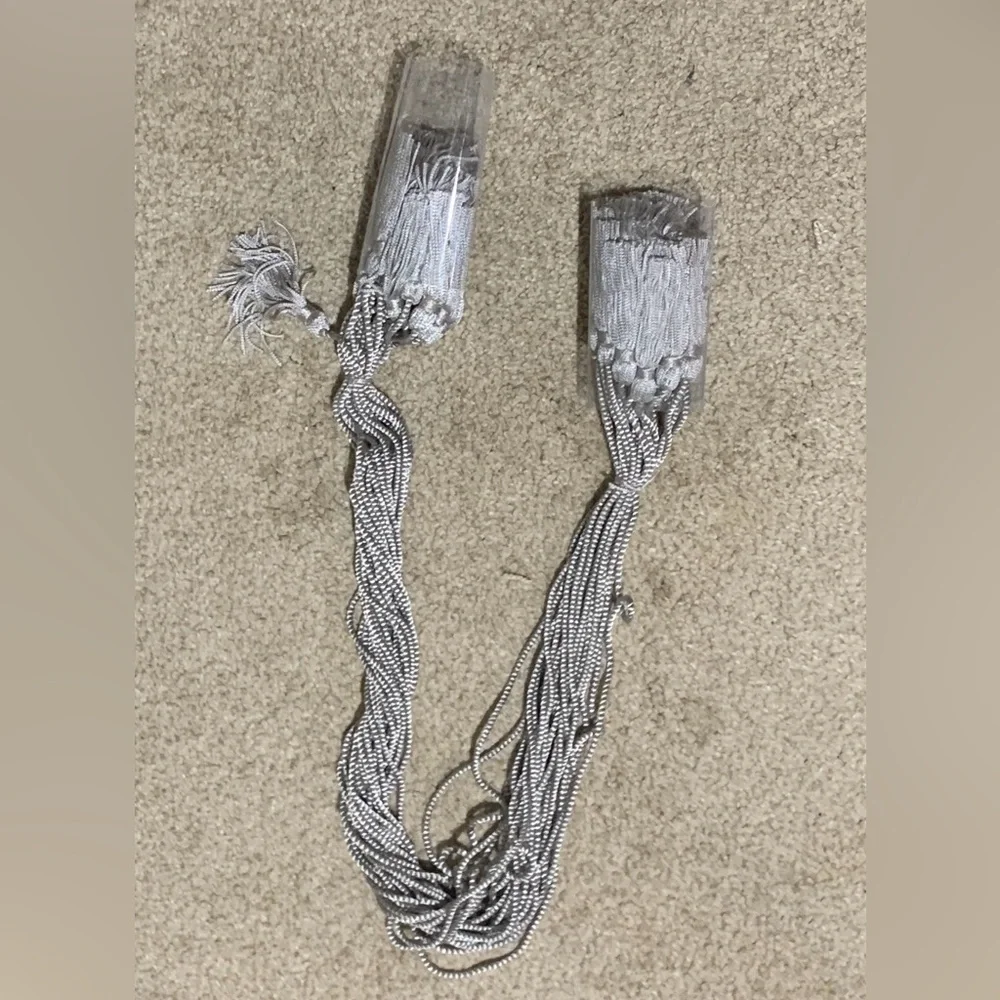 Tassels, corded Silver/Gray 26” with 2in rayon tassel.